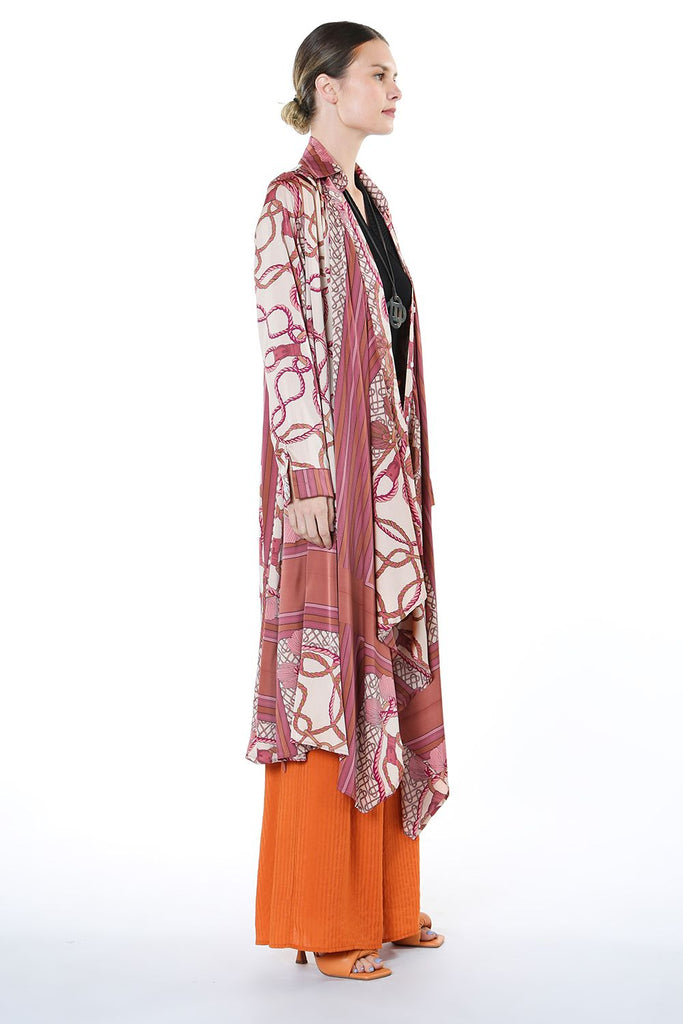 Pink Vintage Pattern Ropes Kimono One Size!