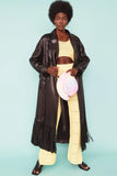 Maxi Fringe Snake Print Coat