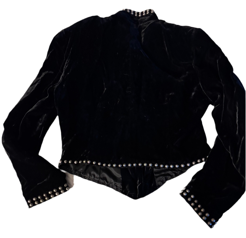 VINTAGE VELVET JACKET CROSS STUDS