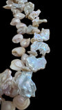 Vintage 2 Strand Baroque Freshwater Pearl Necklace Mixed Biwa-Style Pearls Unsigned