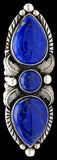 Pacific Crested 3 Stone Lapis Lazuli Ring 10.5