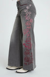 Mona Wide Leg Jeans Etched Design