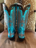 New Old Gringo Eagle Metallic Turquoise Stitch Cowboy Boot 7.5