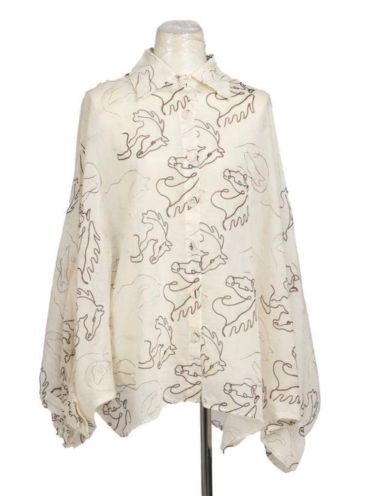 Running Wild Oversized Blouse Linen One Size