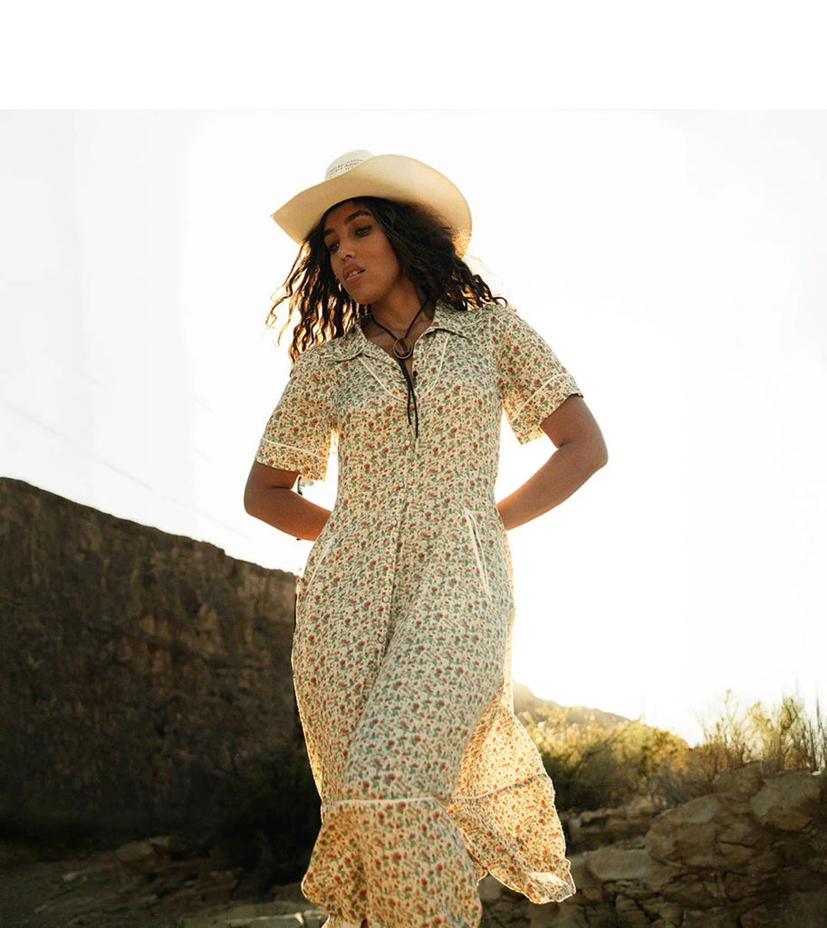 La Dahlia Dress - Desert Rose - Cream