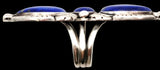 Pacific Crested 3 Stone Lapis Lazuli Ring 10.5