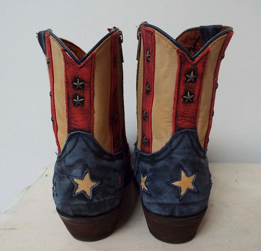 Stars & Stripes Old Glory Patriotic Western Boots 8B USA
