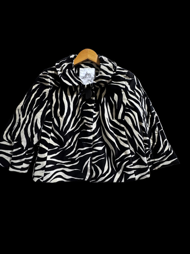 Milly Zebra Velvet Jacket Sz 2