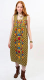 VALENTINA OLIVE DRESS FLORAL EMBROIDERED