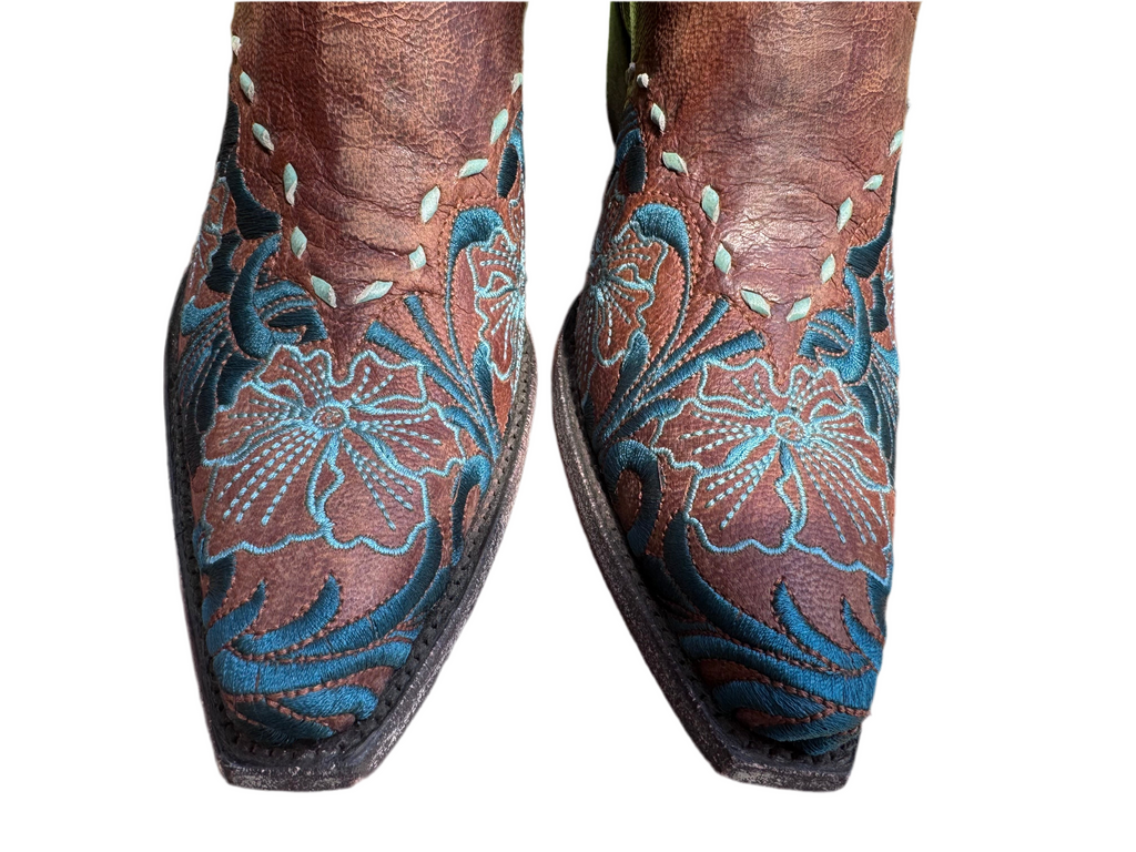 Erin 13” Brown  Teal Boots 8.5