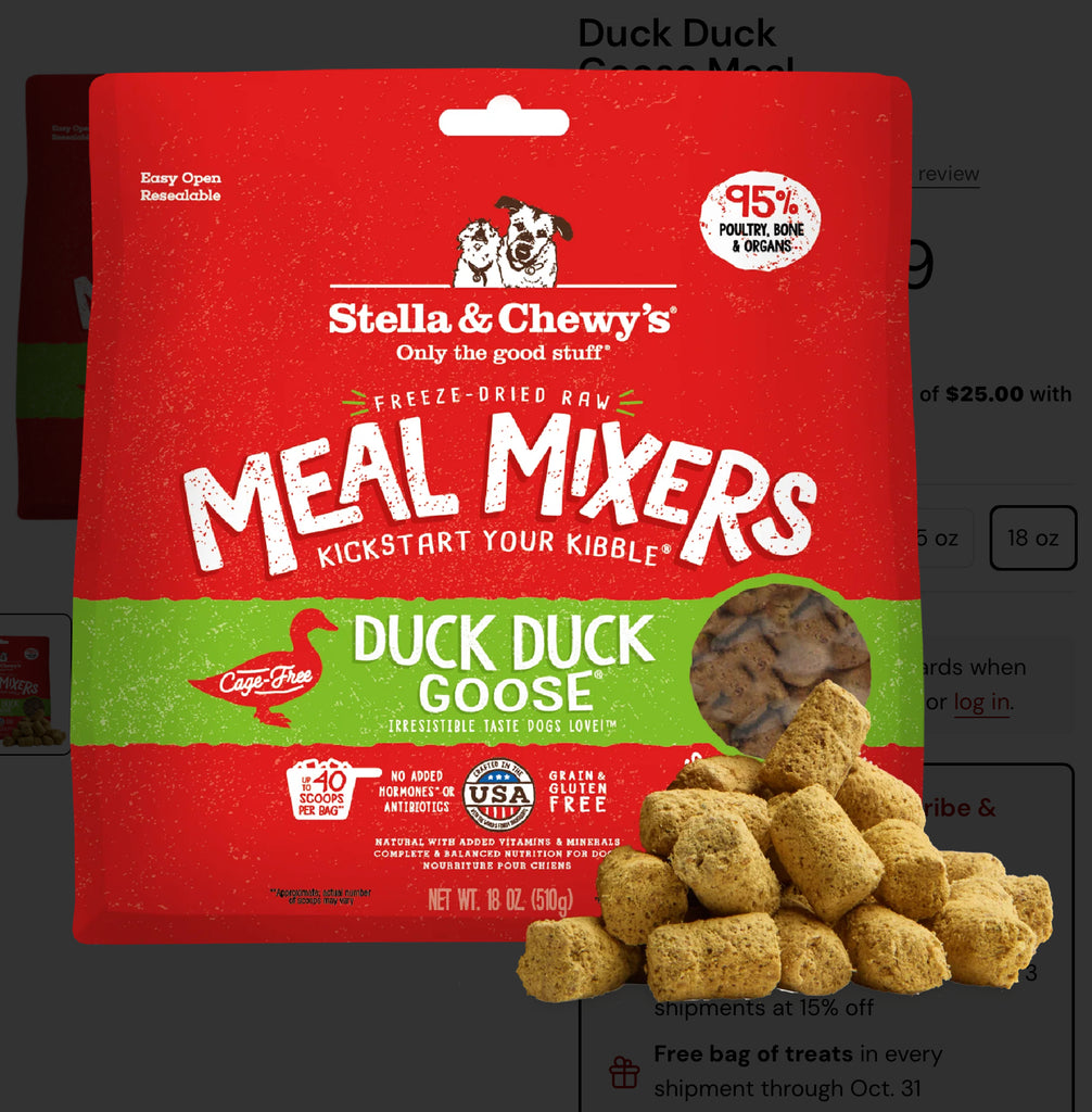 Stella Freeze Dried Duck Meal Mixer