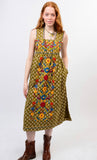 VALENTINA OLIVE DRESS FLORAL EMBROIDERED
