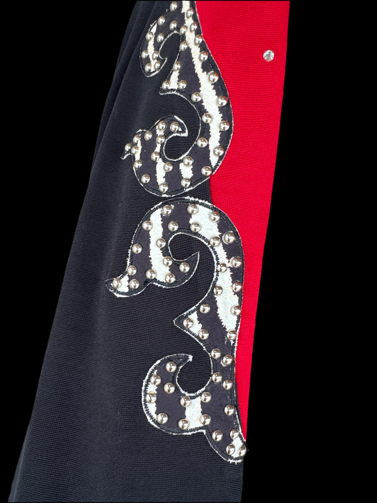 Red Blk Zip Zebra Jacket M