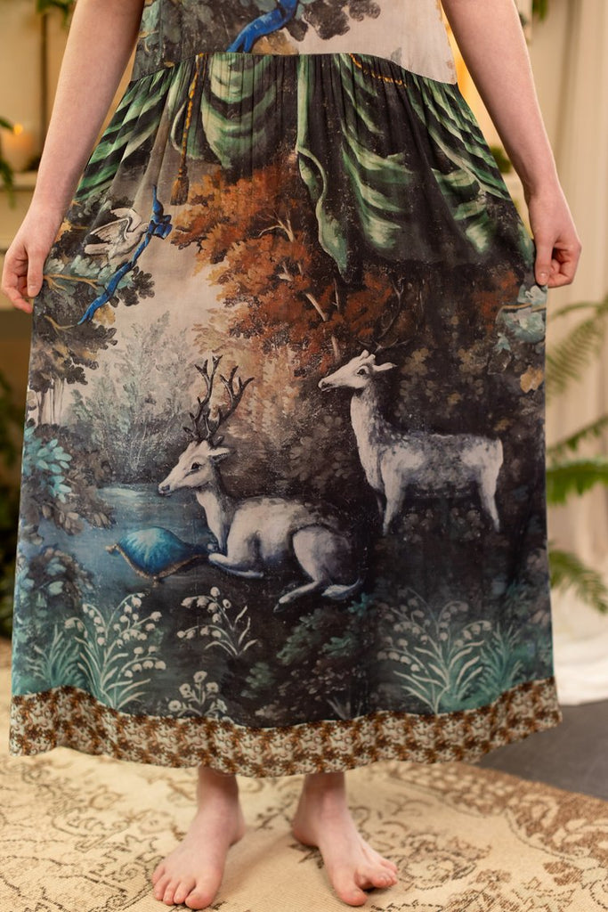 Theatre of Dreams Bohéme Slip Dress With Deer