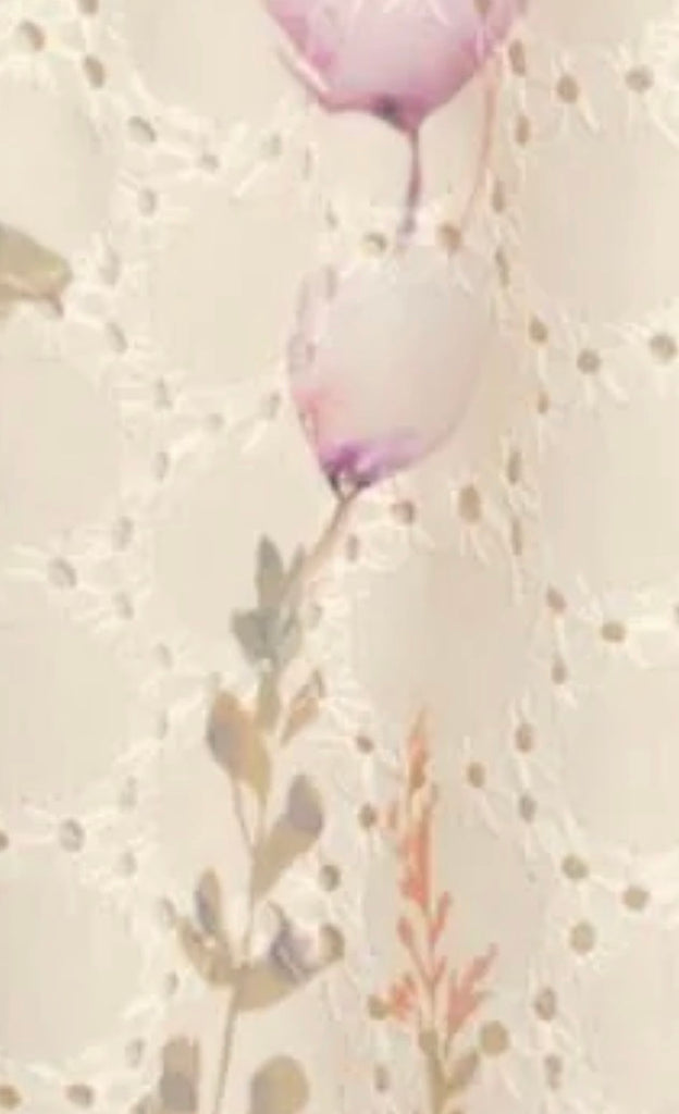 Floral Smocked Waist Eyelet Skirt