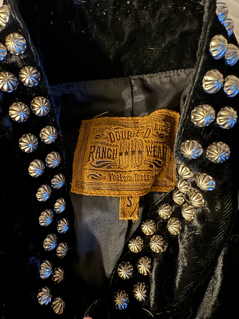 VINTAGE VELVET JACKET CROSS STUDS
