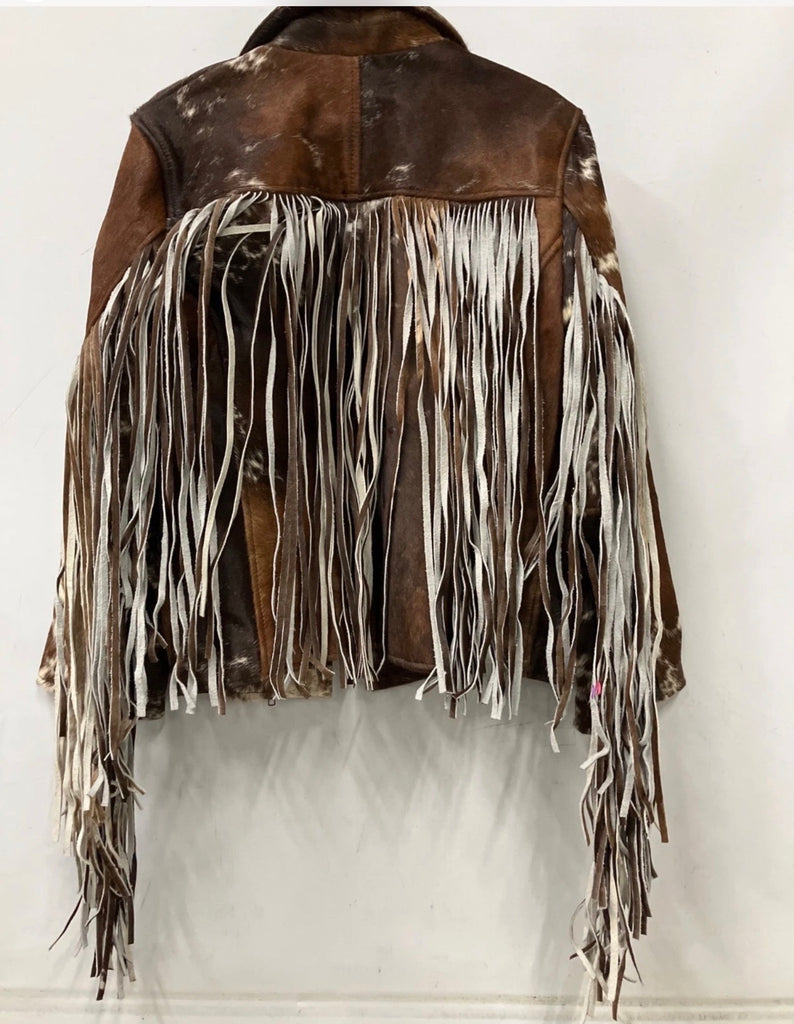 TONS of Fringe Brazilian Cowhide Jacket L NWT