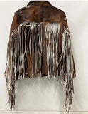 TONS of Fringe Brazilian Cowhide Jacket L NWT