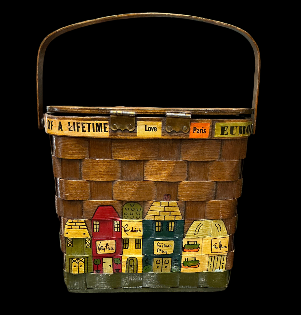 Vintage 1960’s San Antonio Penny Woven Wood Handbag