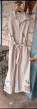 Cross-Stitch Linen Blend Buttons Jumpsuit