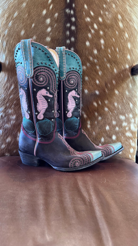 New Old Gringo Sia Sea Horse Cowboy Boots 7.5
