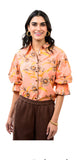 Peach Blossom Puff Sleeve Blouse