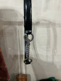 Calfskin Black Belt Chain Toggle