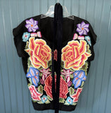 Embroidered Floral Cotton Top M