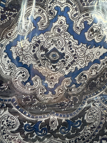 Paisley Blue/Silver Silk Scarf Wild Rag