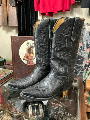 Bounty Hunter Tooled Floral Boots 10D New