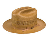 Open Road Cognac Straw Shantung Hat Vented