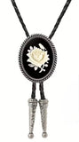 White Rose Bolo Tie