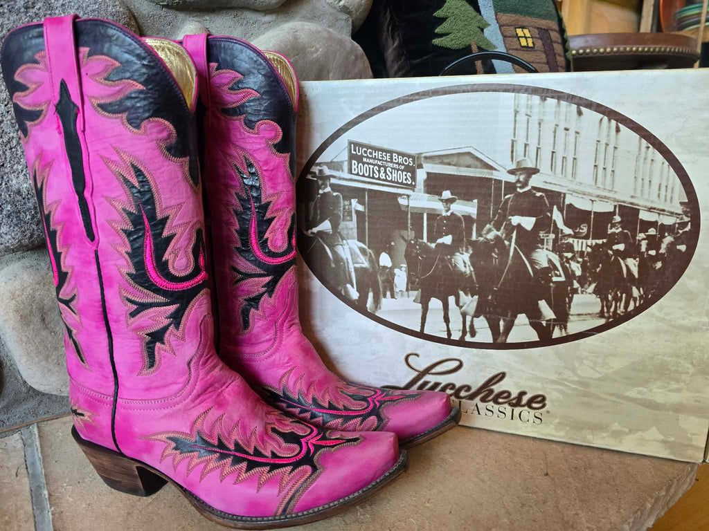 Lucchese Pink Mad Dog Mayela Boots 9.5 NIB