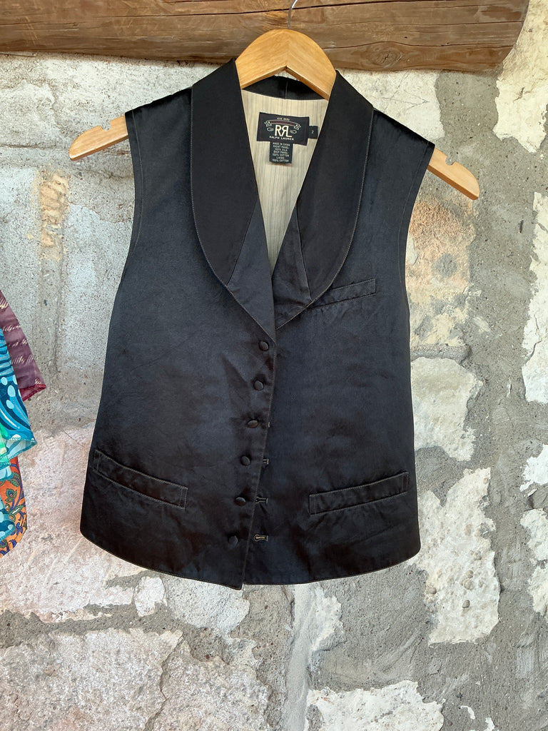 DOUBLE RL SILK VEST XS SLIM EUC