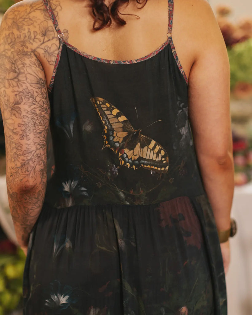 FLIGHT OF FANCY SLIP DRESS HUMMINGBIRDS