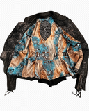 Cleopatra Acid Washed Lambskin Crystal Embroidered Kippys Jacket M/L