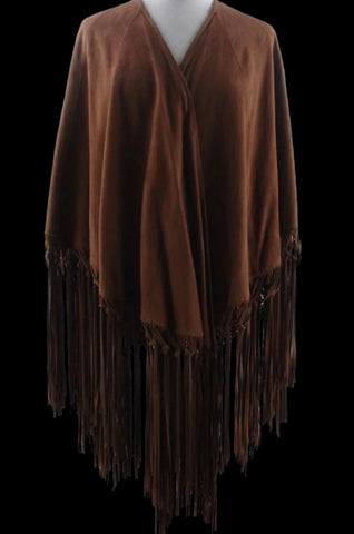 Tons of Fringe Suede Cape
