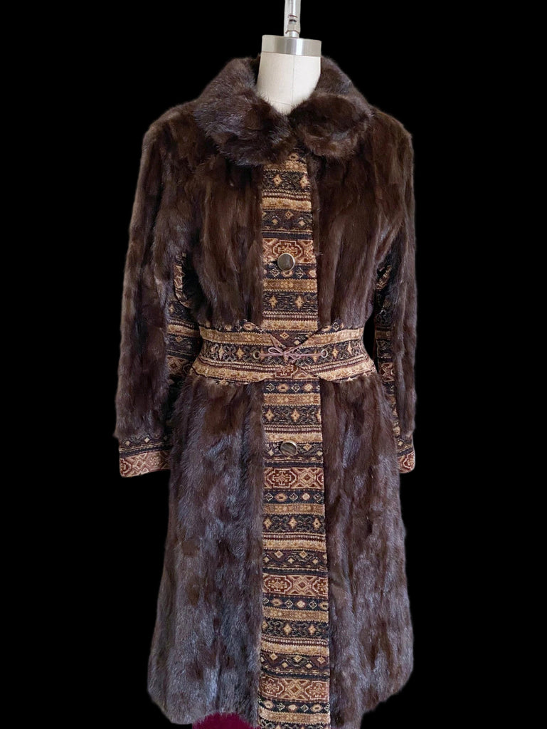 Mink Tapestry Vintage Coat S
