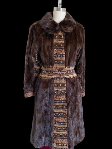 Mink Tapestry Vintage Coat S