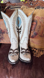 OLD GRINGO ZHORA - CRACKLED TAUPE AND BLUE NEW COWBOY BOOTS 7.5