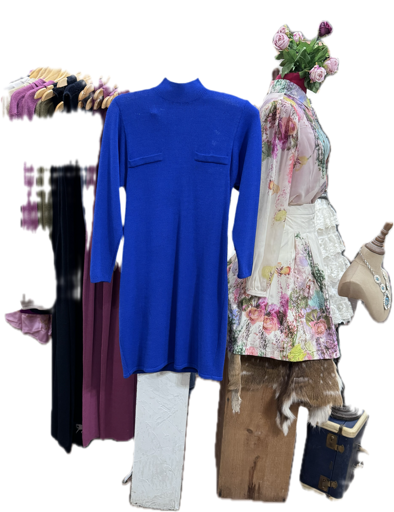 St John Cobalt Blue Vintage Dress XS/S