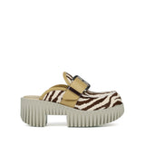 Plia Zebra Comfort Lug Clog Platform Sole Shoes