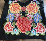 Embroidered Floral Cotton Top M