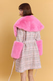 Pink Tweed Coat Detachable Fur