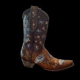 Augusta New Blue Floral Boots Old Gringo