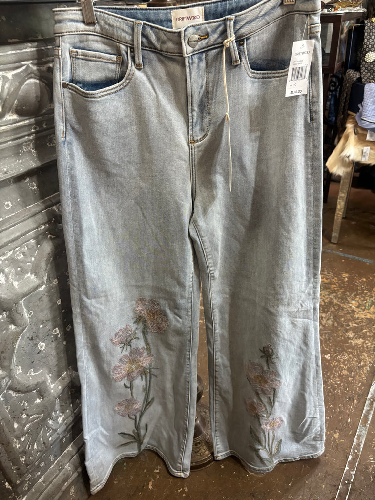 FADED ROSES PENELOPE EMBROIDERED JEANS