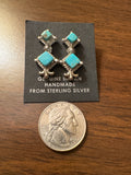 SADIE JIM NAVAJO HANDMADE SS KINGMAN TURQ EARRINGS