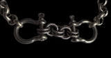 Double Snaffle Bit Silver Rolo Choker