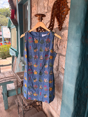 Bluebell Garden Embroidered Shift Dress