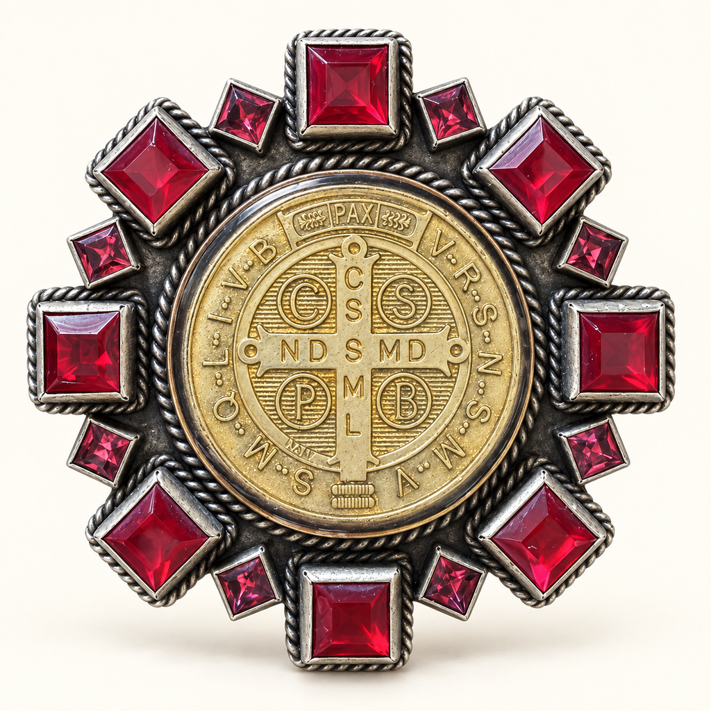 Early VSA San Benito Belt Buckle Red Swarovski